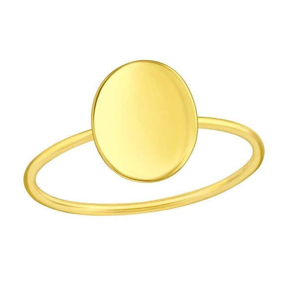 14k Gold Minimalist Oval Ring - Picture 1 of 5